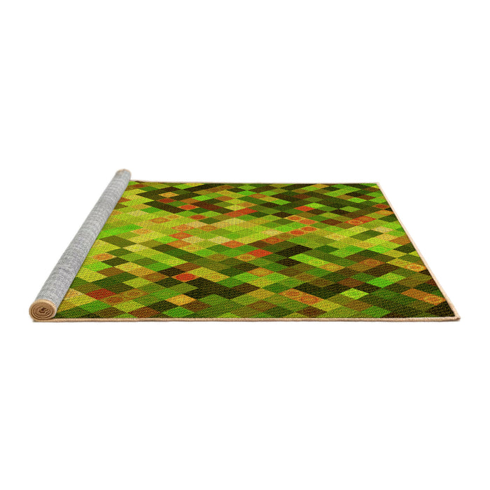 Sideview of Machine Washable Transitional Pistachio Green Rug, wshpat3169yw