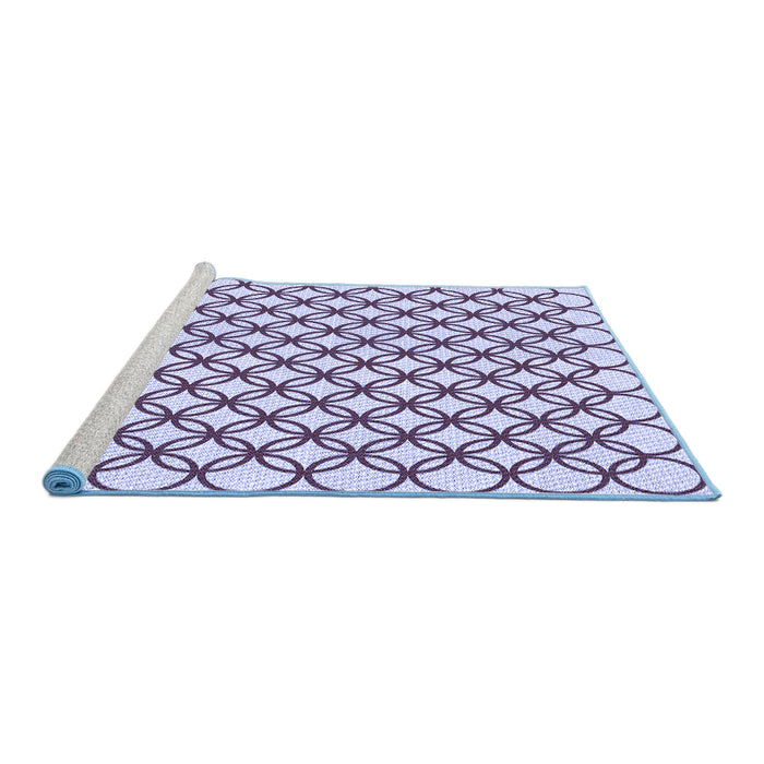 Sideview of Machine Washable Transitional Blue Rug, wshpat317blu