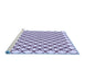 Sideview of Machine Washable Transitional Blue Rug, wshpat317blu