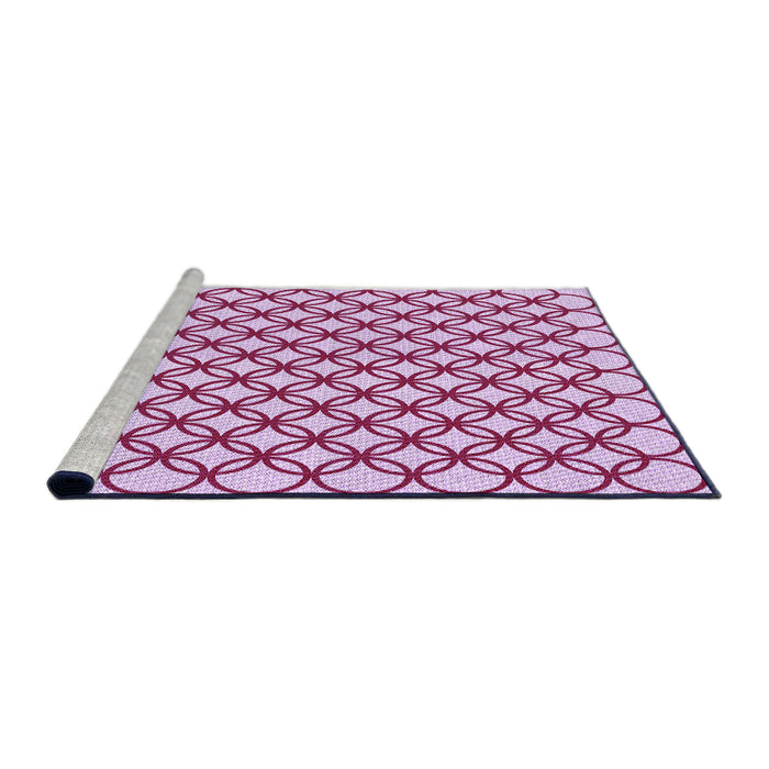 Sideview of Machine Washable Transitional Pink Rug, wshpat317pur