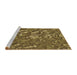 Sideview of Machine Washable Transitional Dark Bronze Brown Rug, wshpat3170brn