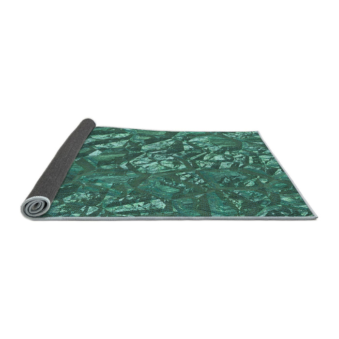 Thickness of Patterned Deep-Sea Green Rug, pat3170lblu
