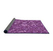 Thickness of Patterned Dark Magenta Purple Rug, pat3170pur