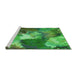 Sideview of Machine Washable Transitional Forest Green Rug, wshpat3171grn