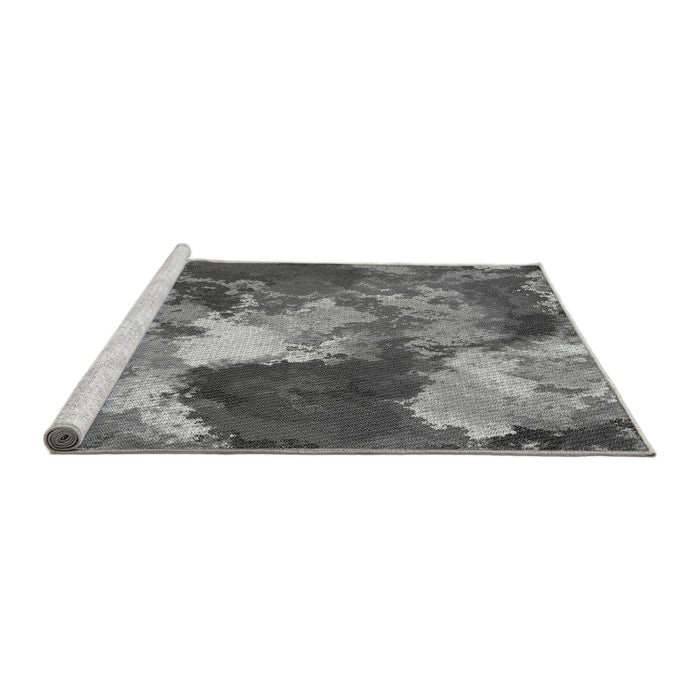 Sideview of Machine Washable Transitional Dark Gray Rug, wshpat3171gry