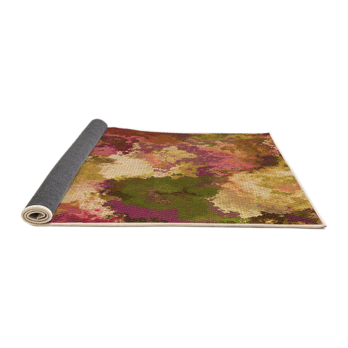 Thickness of Patterned Mahogany Brown Rug, pat3171org