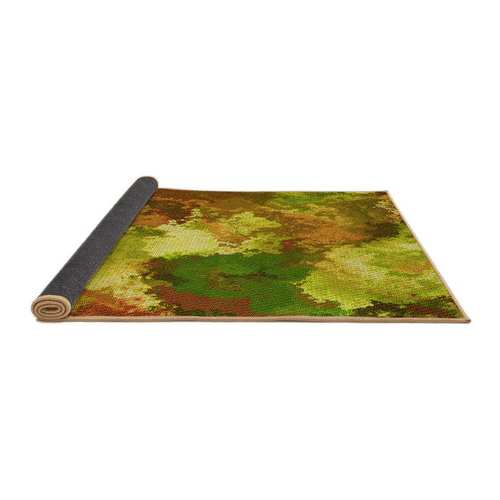 Thickness of Patterned Golden Brown Yellow Rug, pat3171yw