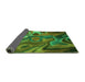 Thickness of Patterned Dark Forest Green Rug, pat3172grn