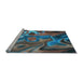 Sideview of Machine Washable Transitional Glacial Blue Ice Blue Rug, wshpat3172lblu