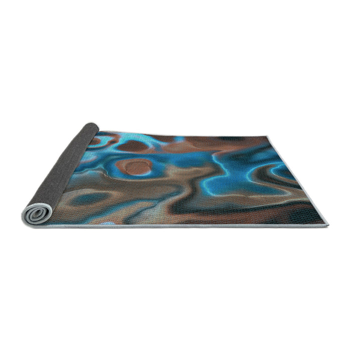 Thickness of Patterned Glacial Blue Ice Blue Rug, pat3172lblu