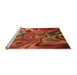 Sideview of Machine Washable Transitional Tomato Red Rug, wshpat3172org