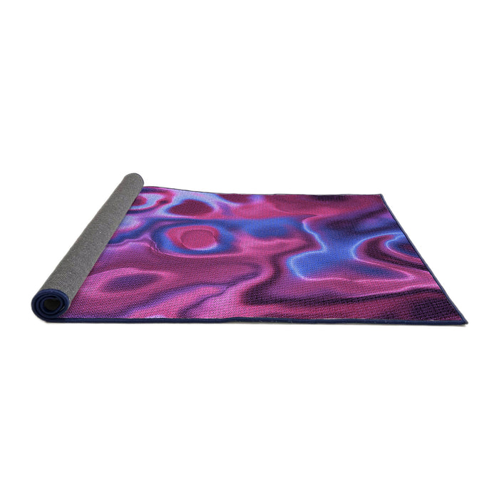 Thickness of Patterned Medium Violet Red Pink Rug, pat3172pur