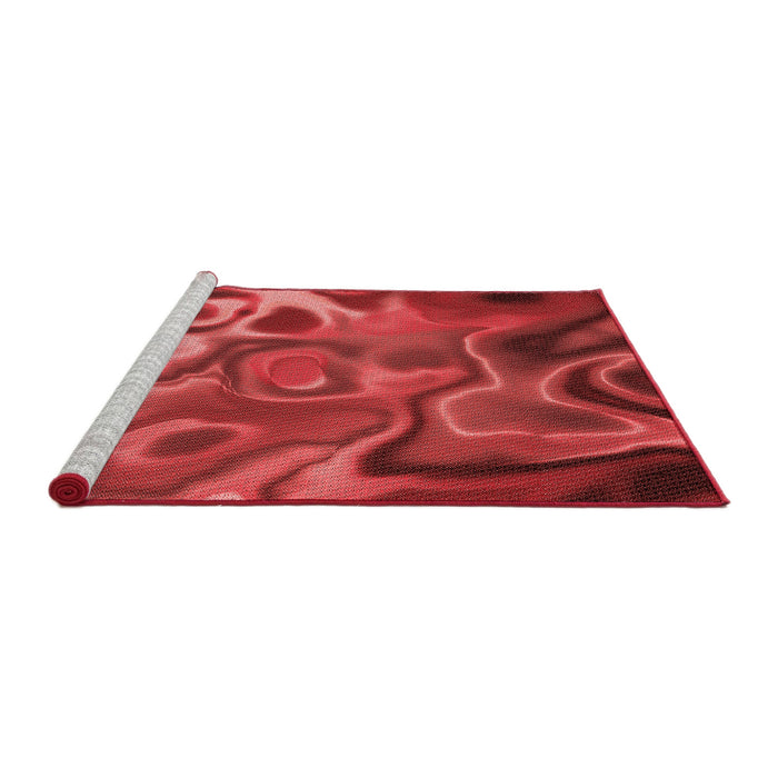 Sideview of Machine Washable Transitional Red Rug, wshpat3172rd