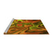 Sideview of Machine Washable Transitional Tomato Red Rug, wshpat3172yw