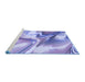 Sideview of Machine Washable Transitional Blue Rug, wshpat3173blu