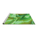 Sideview of Machine Washable Transitional Emerald Green Rug, wshpat3173grn