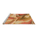 Sideview of Machine Washable Transitional Orange Rug, wshpat3173org