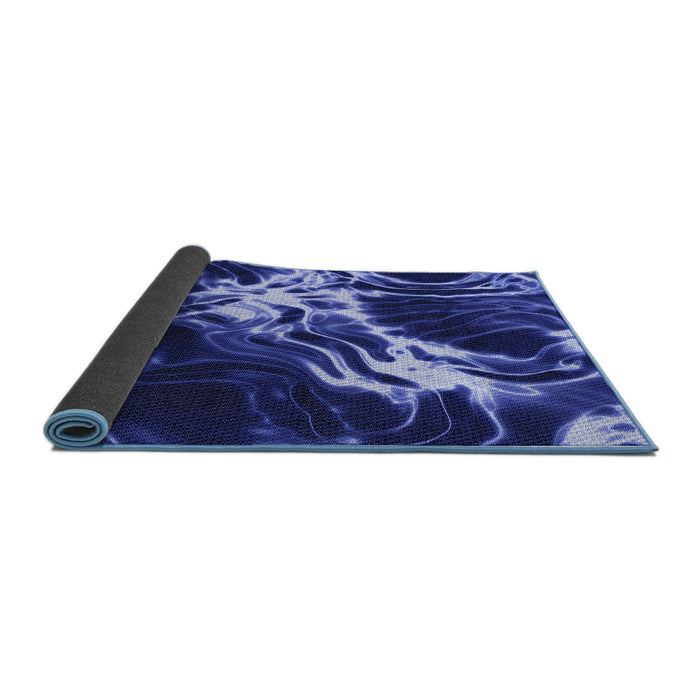 Thickness of Patterned Light Slate Blue Rug, pat3174blu