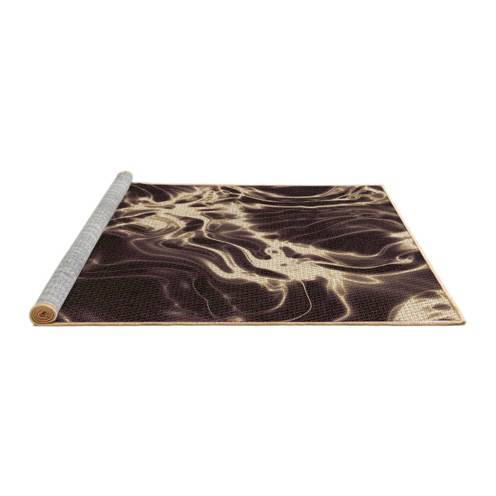 Sideview of Machine Washable Transitional Charcoal Black Rug, wshpat3174brn