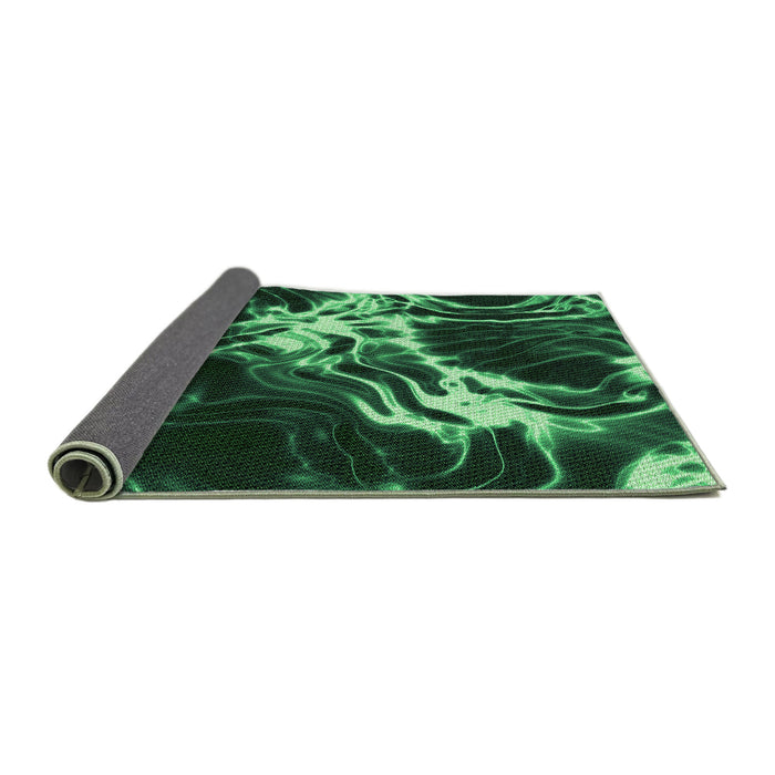 Thickness of Patterned Dark Forest Green Rug, pat3174grn