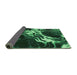 Thickness of Patterned Dark Forest Green Rug, pat3174grn