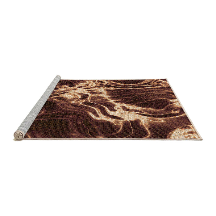 Sideview of Machine Washable Transitional Night Red Rug, wshpat3174org