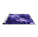 Sideview of Machine Washable Transitional Cobalt Blue Rug, wshpat3174pur