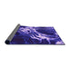 Thickness of Patterned Cobalt Blue Rug, pat3174pur