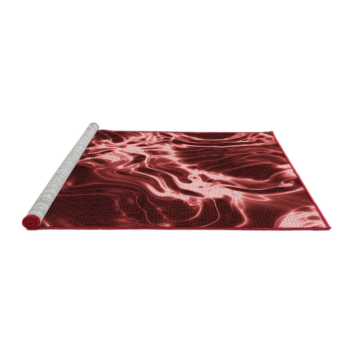 Sideview of Machine Washable Transitional Dark Red Rug, wshpat3174rd