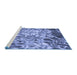 Sideview of Machine Washable Transitional Sky Blue Rug, wshpat3175blu