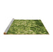 Sideview of Machine Washable Transitional Green Rug, wshpat3175brn