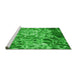 Sideview of Machine Washable Transitional Green Rug, wshpat3175grn