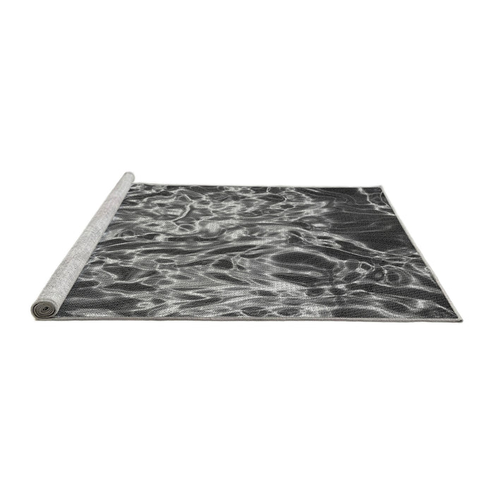 Sideview of Machine Washable Transitional Gunmetal Gray Rug, wshpat3175gry