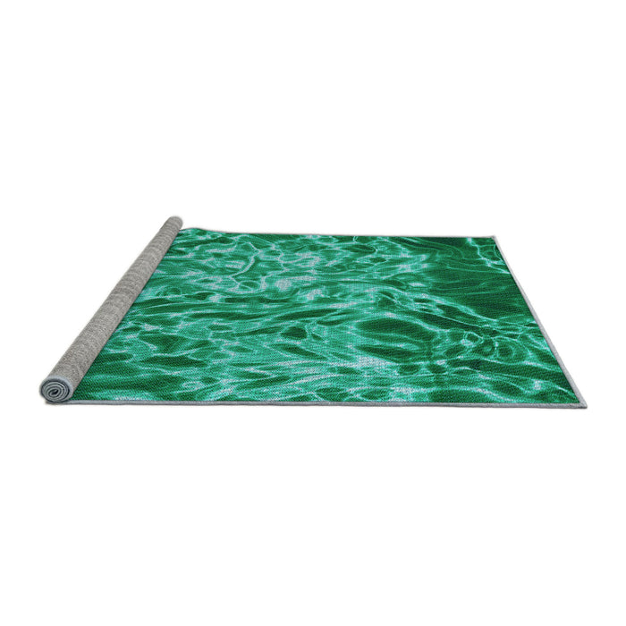 Sideview of Machine Washable Transitional Medium Spring Green Rug, wshpat3175lblu
