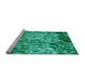 Sideview of Machine Washable Transitional Medium Spring Green Rug, wshpat3175lblu