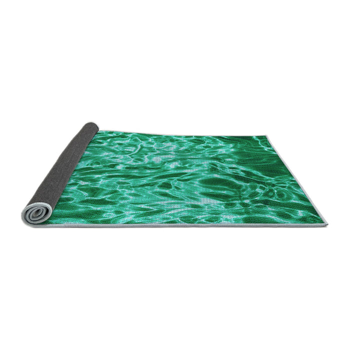Thickness of Patterned Medium Spring Green Rug, pat3175lblu
