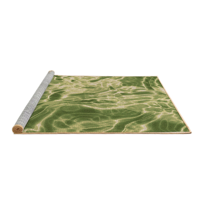 Sideview of Machine Washable Transitional Metallic Gold Rug, wshpat3176brn