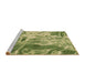 Sideview of Machine Washable Transitional Metallic Gold Rug, wshpat3176brn