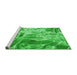 Sideview of Machine Washable Transitional Neon Green Rug, wshpat3176grn