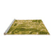 Sideview of Machine Washable Transitional Dark Yellow Green Rug, wshpat3176org