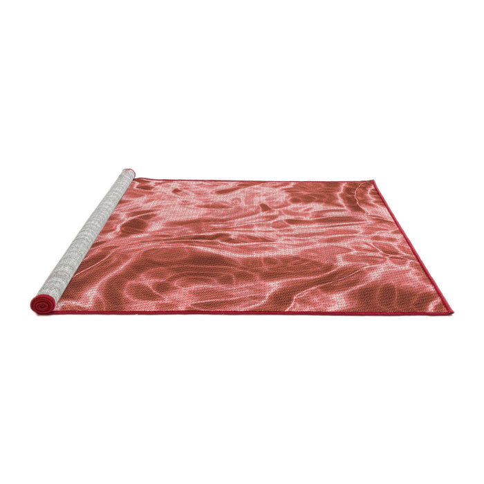 Sideview of Machine Washable Transitional Fire Red Rug, wshpat3176rd