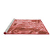 Sideview of Machine Washable Transitional Fire Red Rug, wshpat3176rd