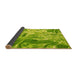 Thickness of Patterned Dark Lime Green Rug, pat3176yw