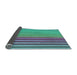 Thickness of Patterned Dark Turquoise Green Rug, pat3177lblu
