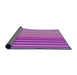 Thickness of Patterned Violet Purple Rug, pat3177pur