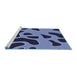 Sideview of Machine Washable Transitional Blue Rug, wshpat3178blu