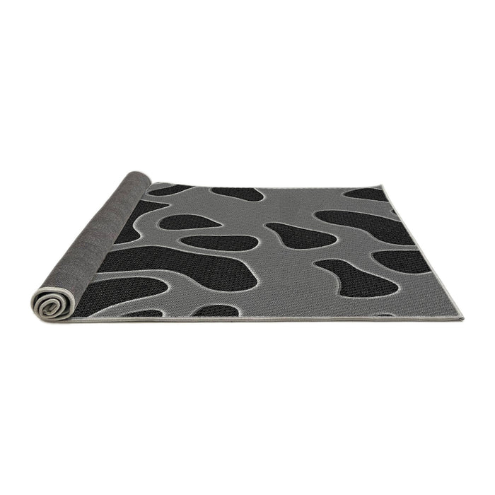 Thickness of Patterned Charcoal Black Rug, pat3178gry