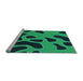 Sideview of Machine Washable Transitional Spring Green Rug, wshpat3178lblu