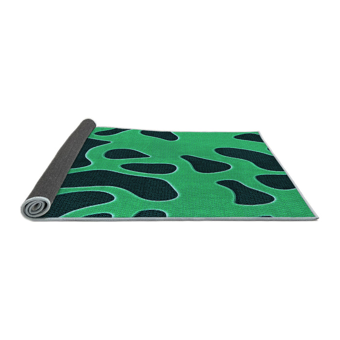 Thickness of Patterned Spring Green Rug, pat3178lblu