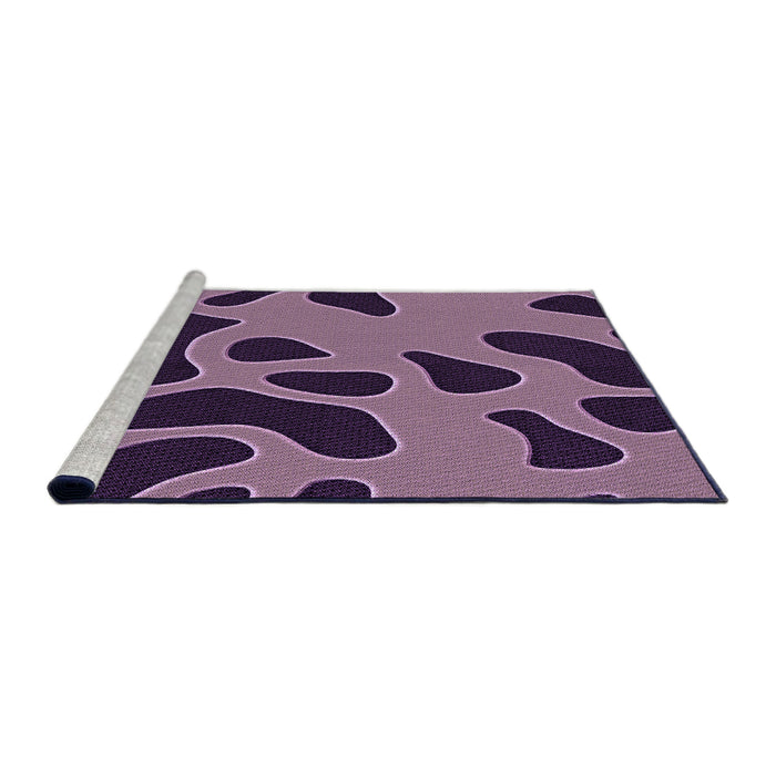 Sideview of Machine Washable Transitional Orchid Purple Rug, wshpat3178pur